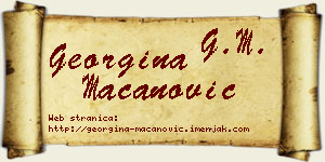 Georgina Macanović vizit kartica